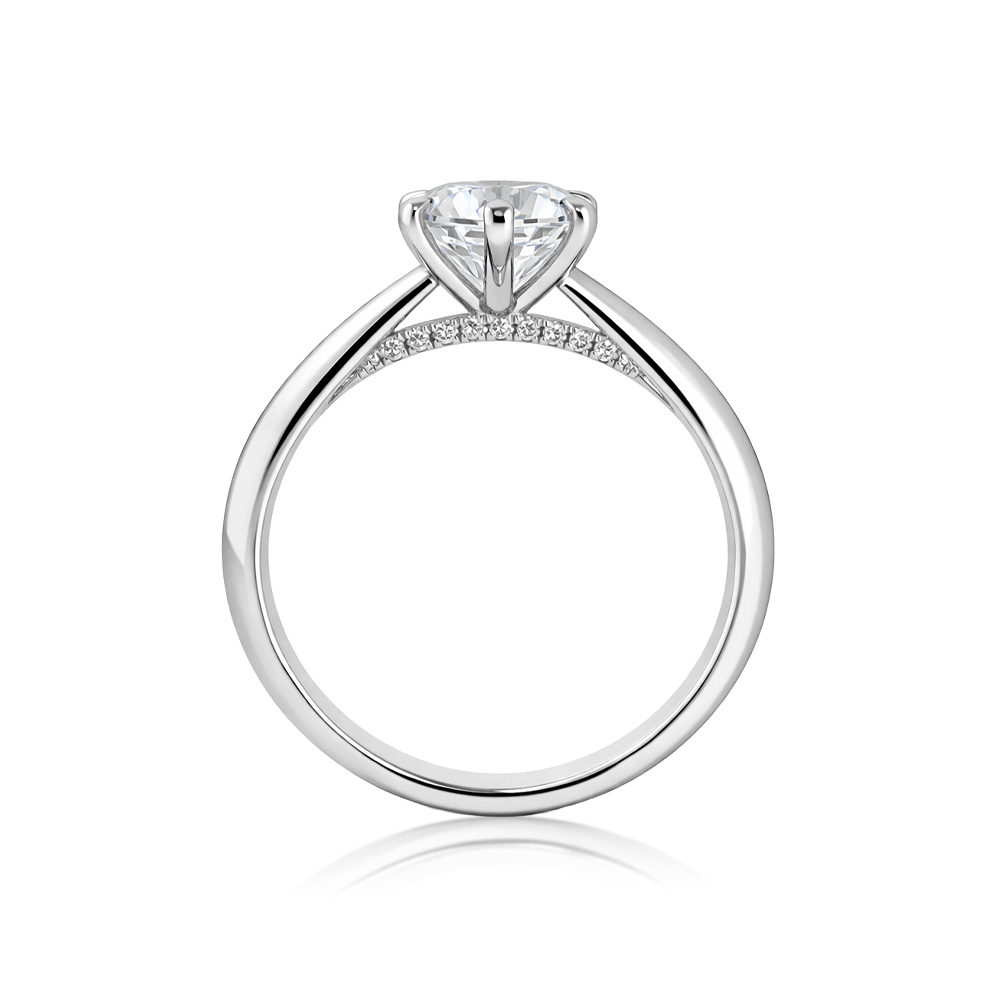 Classic-Round 1克拉圓形經典六爪婚戒鑽戒